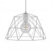 Pendant lamp with textile cable, Dome lampshade and metal details - Made in Italy