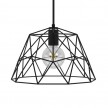 Pendant lamp with textile cable, Dome lampshade and metal details - Made in Italy