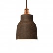 Pendant lamp with textile cable, Vase ceramic lampshade and metal details - Made in Italy