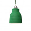 Pendant lamp with textile cable, Vase ceramic lampshade and metal details - Made in Italy