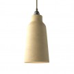 Pendant lamp with textile cable, Bottle ceramic lampshade and metal details - Made in Italy