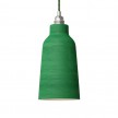 Pendant lamp with textile cable, Bottle ceramic lampshade and metal details - Made in Italy