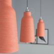 Pendant lamp with textile cable, Bottle ceramic lampshade and metal details - Made in Italy