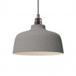 Pendant lamp with textile cable, Cup ceramic lampshade and metal details - Made in Italy