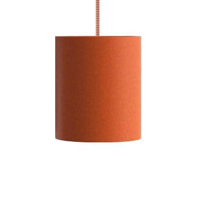 Pendant lamp with textile cable, Cylinder fabric lampshade and metal details  Made in Italy - Lobster Cinette