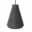 Pendant lamp with textile cable, Funnel cement lampshade and metal details - Made in Italy