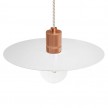 Pendant lamp with textile cable, Ellepi oversized lampshade and knurled lamp holder - Made in Italy