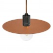 Pendant lamp with textile cable, Ellepi oversized lampshade and knurled lamp holder - Made in Italy