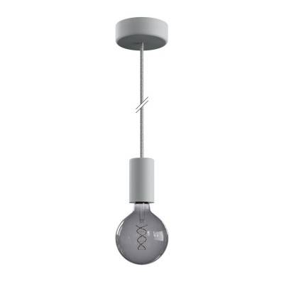 EIVA ELEGANT Outdoor pendant lamp with 1,5 mt textile cable, silicone ceiling rose and lamp holder IP65 water resistant - Glacier grey