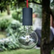 EIVA ELEGANT Outdoor pendant lamp with 1,5 mt textile cable, silicone ceiling rose and lamp holder IP65 water resistant