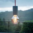 EIVA ELEGANT Outdoor pendant lamp with 1,5 mt textile cable, silicone ceiling rose and lamp holder IP65 water resistant