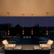 EIVA PASTEL Outdoor pendant lamp with 1,5 mt textile cable, colorful silicone ceiling rose and lamp holder IP65 water resistant