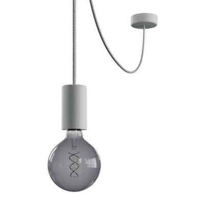 EIVA ELEGANT Outdoor pendant lamp with 5 mt  textile cable, decentralizer,  ceiling rose and lamp holder IP65 water resistant - Glacier grey