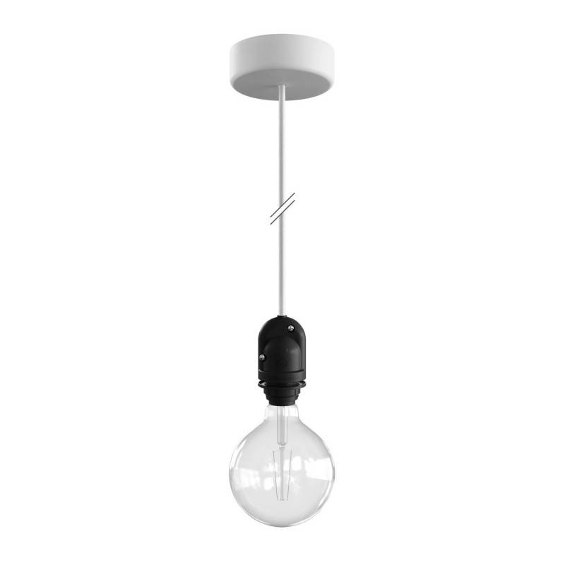 EIVA Outdoor pendant lamp for lampshades with 1,5 mt textile cable, silicone ceiling rose and lamp holder IP65 water resistant