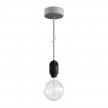 EIVA Outdoor pendant lamp for lampshades with 1,5 mt textile cable, silicone ceiling rose and lamp holder IP65 water resistant