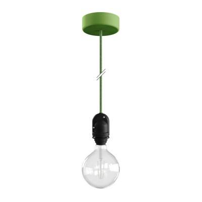 EIVA Outdoor pendant lamp for lampshades with 1,5 mt textile cable, silicone ceiling rose and lamp holder IP65 water resistant - Soft green