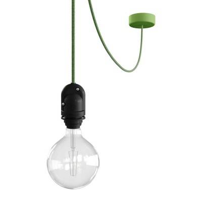 EIVA Outdoor pendant lamp for lampshaed with 5 mt textile cable, decentralizer, silicone ceiling rose and lamp holder IP65 - Soft green