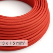 Large section electric cable 3x1,50 round - covered by rayon Red RM09