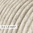 Large section electric cable 3x1,50 round - covered by Natural Neutral Linen RN01