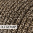 Large section electric cable 3x1,50 round - covered by Natural Brown Linen RN04