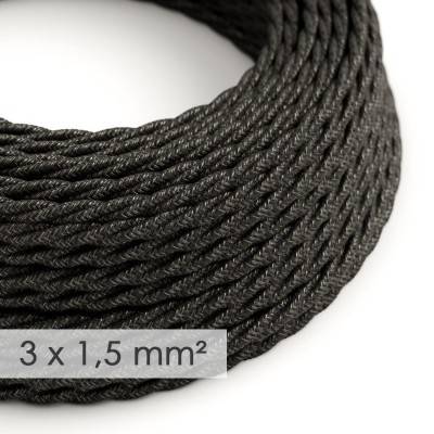 Large section electric cable 3x1,50 twisted - covered by Natural Anthracite Linen TN03