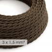 Large section electric cable 3x1,50 twisted - covered by Natural Brown Linen TN04