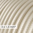 Large section electric cable 3x1,50 round - covered by rayon Ivory RM00