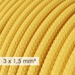 Large section electric cable 3x1,50 round - covered by rayon Yellow RM10