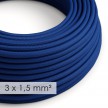 Large section electric cable 3x1,50 round - covered by rayon Blue RM12