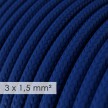 Large section electric cable 3x1,50 round - covered by rayon Blue RM12