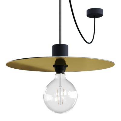 EIVA ELEGANT Pendant light with 5 m fabric cable, Ellepì lampshade, ceiling rose and lamp holder in IP65 waterproof silicone