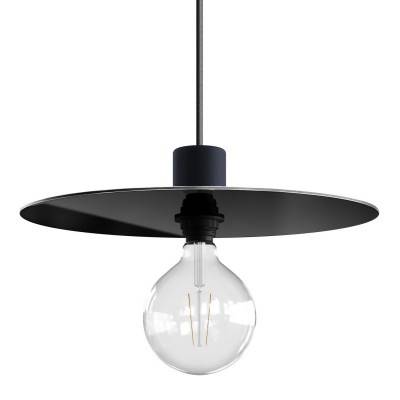 Oversize Ellepì flat lampshade in Dibond for outdoor pendant lighting, diameter 40 cm - Made in Italy - Black