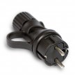 Black Schuko plug with ring 16A 250V IP44 for System EIVA