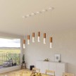 Made in Italy pendant lamp complete with fabric cable and Tub-E14 double lampshade