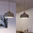 2-light pendant lamp with 675 mm rectangular XXL Rose-One, featuring with fabric cable and Coppa lampshade