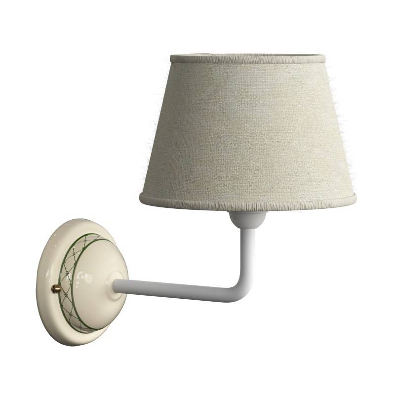 Fermaluce Cottage, ceramics wall light with lampshade and bent extension