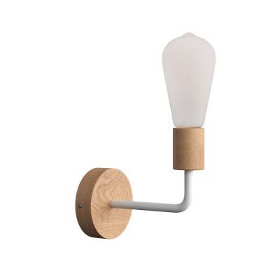 Fermaluce Wood, wooden wall light with bent extension - Neutral - White