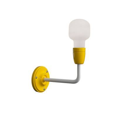 Fermaluce Color, porcelain and metal wall light with bent extension - Yellow