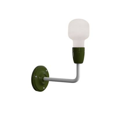 Fermaluce Color, porcelain and metal wall light with bent extension - Green