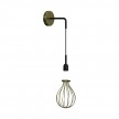 Fermaluce Metal wall light with pendant Drop lampshade and bent extension