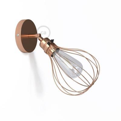 Fermaluce Metal 90°, adjustable metal wall flush light with Drop lampshade - Copper