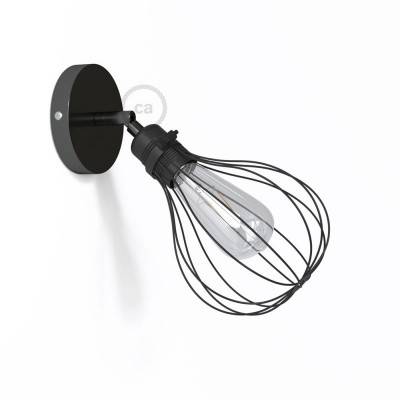 Fermaluce Metal 90°, adjustable metal wall flush light with Drop lampshade - Black pearl