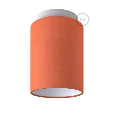 Fermaluce Color with Cylinder Lampshade, Ø 15cm h18cm, metal wall or ceiling flush light - White - Lobster Cinette