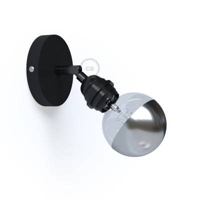 Fermaluce Metal 90°, the adjustable wall or ceiling light source E27 threaded lamp holder - Black