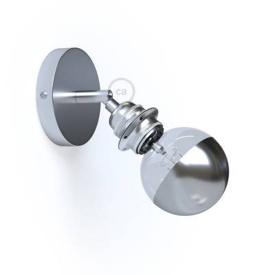 Fermaluce Metal 90°, the adjustable wall or ceiling light source E27 threaded lamp holder - Chrome