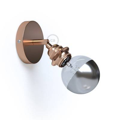 Fermaluce Metal 90°, the adjustable wall or ceiling light source E27 threaded lamp holder - Copper