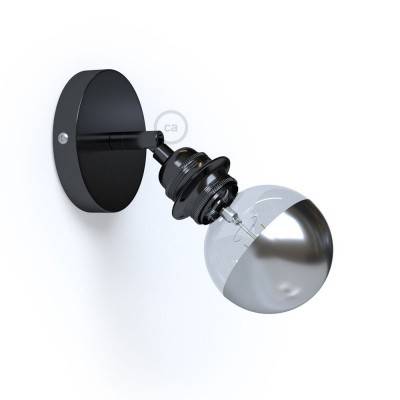 Fermaluce Metal 90°, the adjustable wall or ceiling light source E27 threaded lamp holder - Black pearl