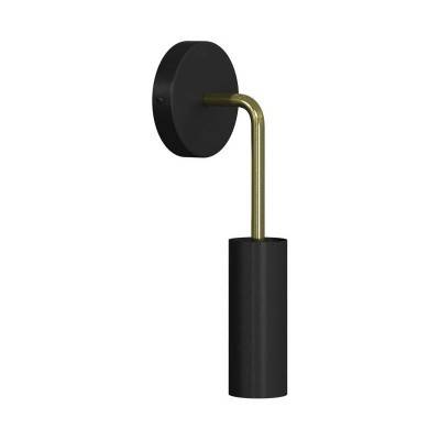 Fermaluce Metal, metal wall light with Tub-E14 and bent extension - Black - Brass