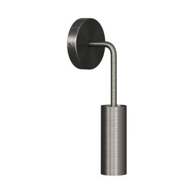 Fermaluce Metal, metal wall light with Tub-E14 and bent extension - Brushed titanium