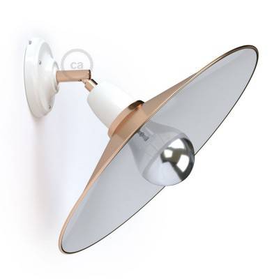 Fermaluce 90° the adjustable porcelain wall flush with metal Swing lampshade - White - Copper